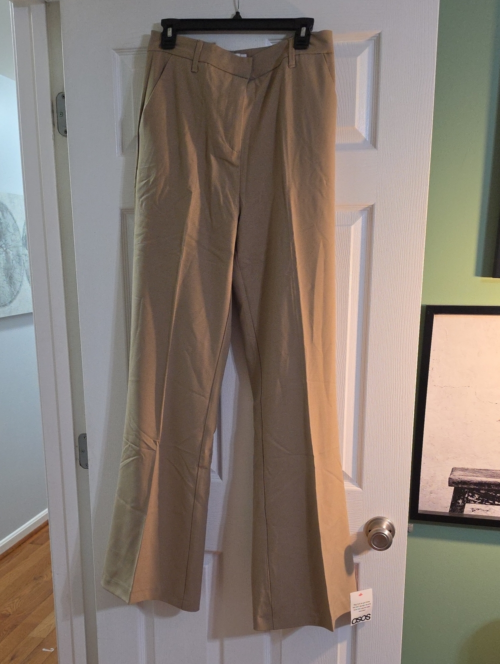 Asos Women Tailored Wide-Leg Pants in Light Tan